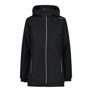 CMP Winter Jacket Long Fix Hood (lined ripstop jacket) black Women